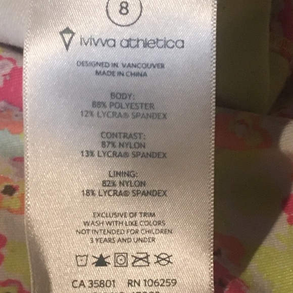 EUC Girls 8 🍋Ivivva by lulu🍋 tank pastel flowers - Picture 3 of 3